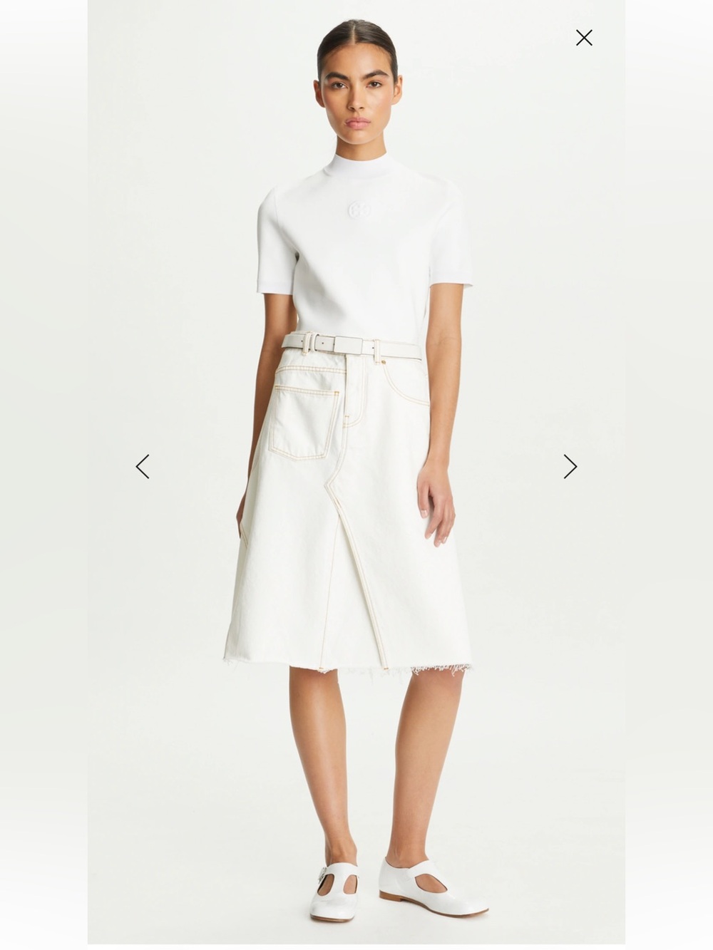 Tory Burch DENIM DECONSTRUCTED SKIRT